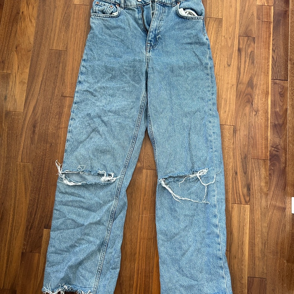 Men's Blue Distressed Jeans